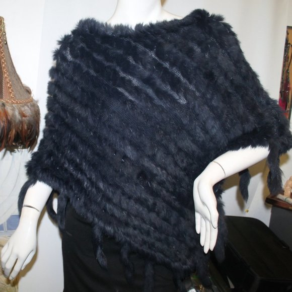 MK Metric Knits Sweaters - New MK Metric Knits Fur Collection 4 Neiman Marcus Rabbit Fur Poncho Cape